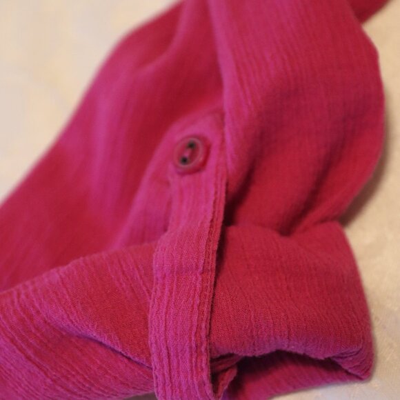 Lane Bryant Size 14-16 Lightweight Pink Gauzy Blouse V-Neck with Buttons Cotton - Picture 12 of 13